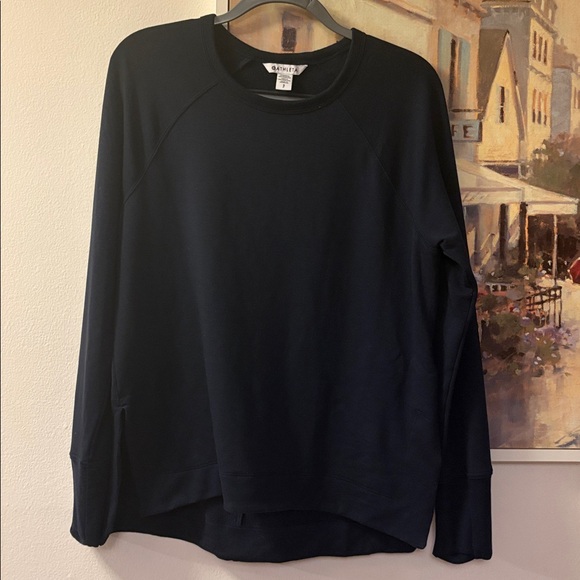 Athleta Coaster Luxe Recover Sweatshirt Navy Blue Small - Picture 2 of 5